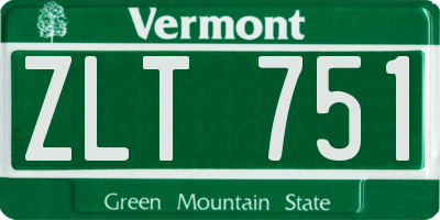VT license plate ZLT751