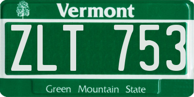 VT license plate ZLT753