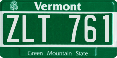 VT license plate ZLT761