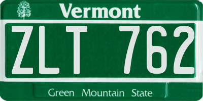 VT license plate ZLT762