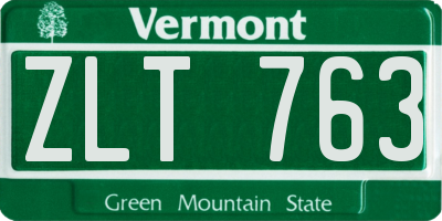 VT license plate ZLT763