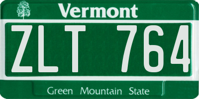 VT license plate ZLT764