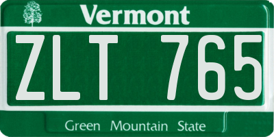 VT license plate ZLT765