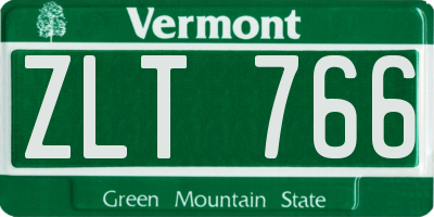 VT license plate ZLT766