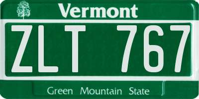VT license plate ZLT767