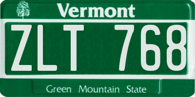 VT license plate ZLT768