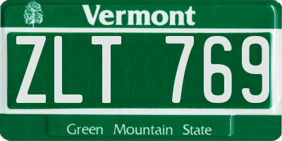 VT license plate ZLT769