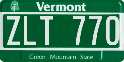 VT license plate ZLT770