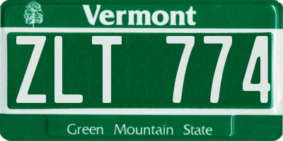 VT license plate ZLT774