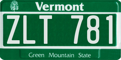 VT license plate ZLT781