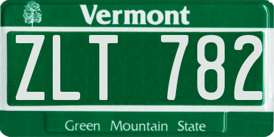 VT license plate ZLT782