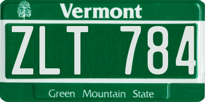 VT license plate ZLT784