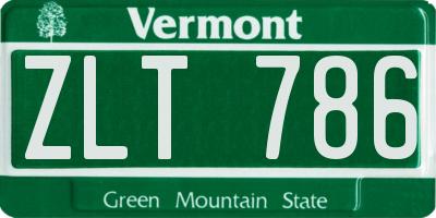 VT license plate ZLT786