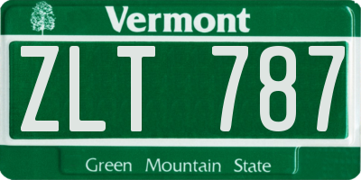 VT license plate ZLT787