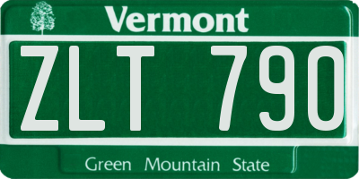 VT license plate ZLT790