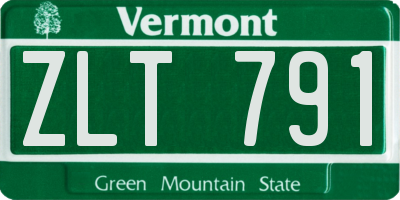 VT license plate ZLT791