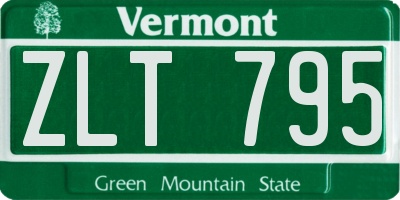 VT license plate ZLT795