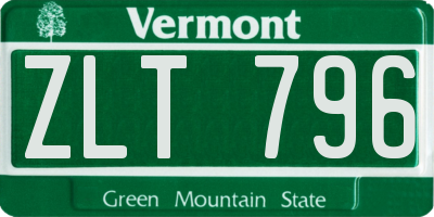 VT license plate ZLT796