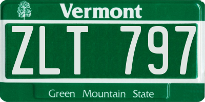 VT license plate ZLT797