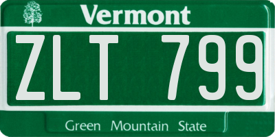 VT license plate ZLT799