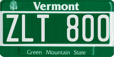 VT license plate ZLT800