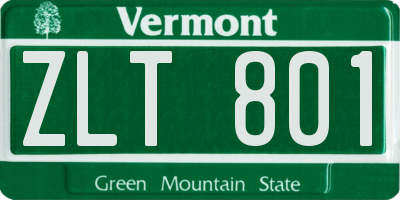 VT license plate ZLT801