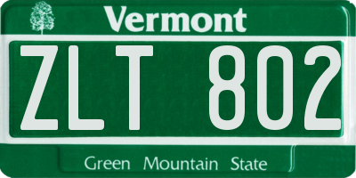 VT license plate ZLT802