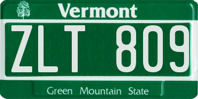 VT license plate ZLT809