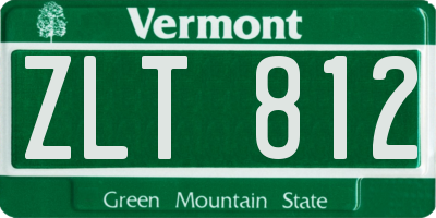 VT license plate ZLT812