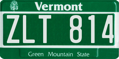 VT license plate ZLT814