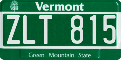 VT license plate ZLT815