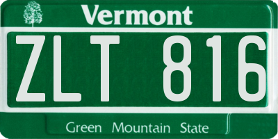 VT license plate ZLT816