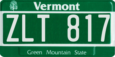 VT license plate ZLT817