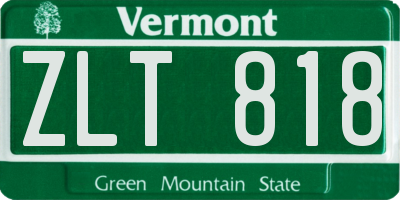VT license plate ZLT818