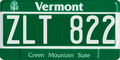 VT license plate ZLT822