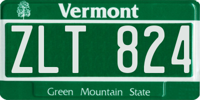 VT license plate ZLT824