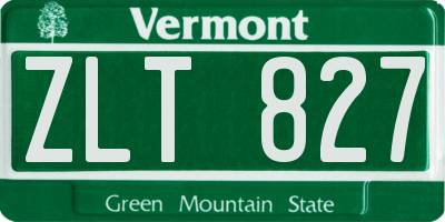 VT license plate ZLT827