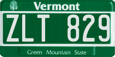 VT license plate ZLT829