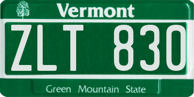 VT license plate ZLT830