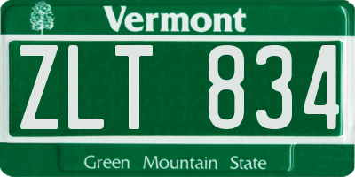 VT license plate ZLT834