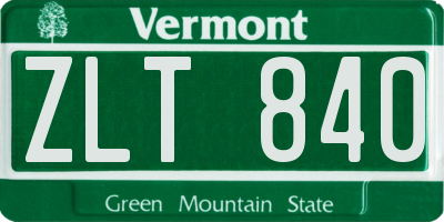 VT license plate ZLT840