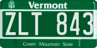 VT license plate ZLT843