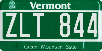 VT license plate ZLT844