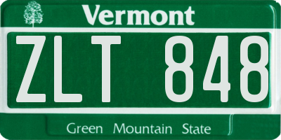 VT license plate ZLT848