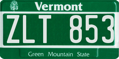 VT license plate ZLT853