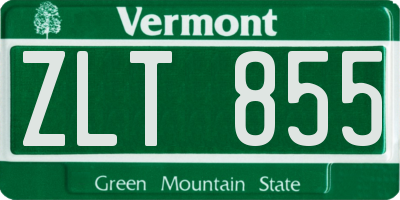 VT license plate ZLT855