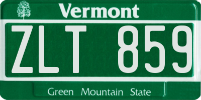 VT license plate ZLT859