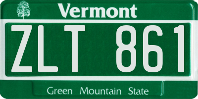 VT license plate ZLT861