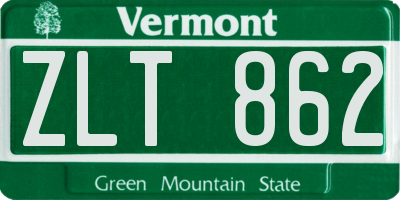 VT license plate ZLT862