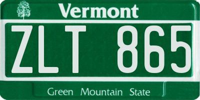 VT license plate ZLT865